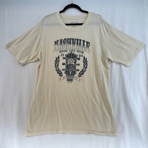 Vintage Honestee Nashville Music City Tour Tennessee 1984 T-Shirt Cream Large